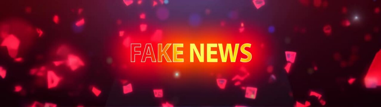 Fake news sign surrounded by many fake news signs