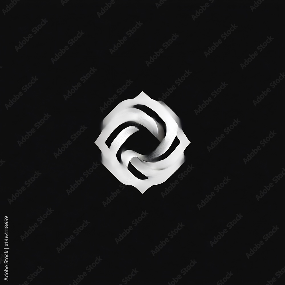 Poster monochrome abstract vortex flow pattern with intricate geometrical shape
