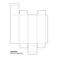 Long box die cut template