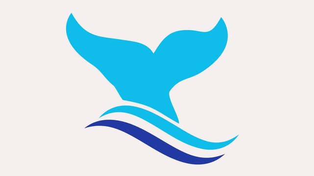 whale tail icon animation illustration flat