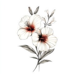 Obraz premium flower, floral, vector, nature, pattern, illustration, flowers, plant, leaf, design, spring, decoration, pink, bouquet, summer, art, blossom, card, beauty, flora, garden, element, frame, wallpaper