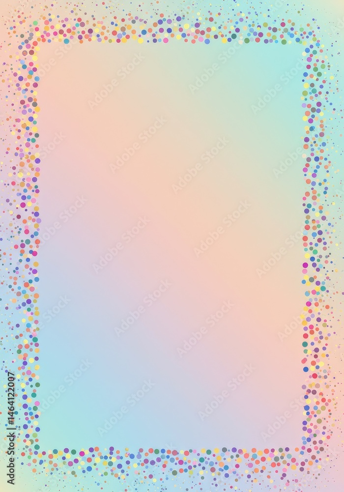 Poster vibrant confetti frame on gradient background design graphic element