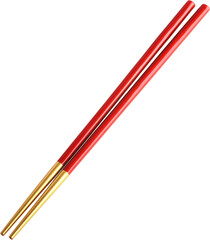 Pair of Red and Gold Chopsticks