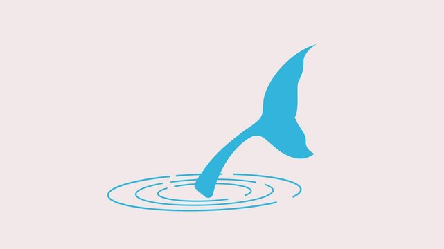 whale tail icon animation illustration flat