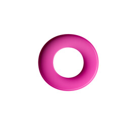 Vibrant pink gradient letter O with sleek design. 3D Illustration.