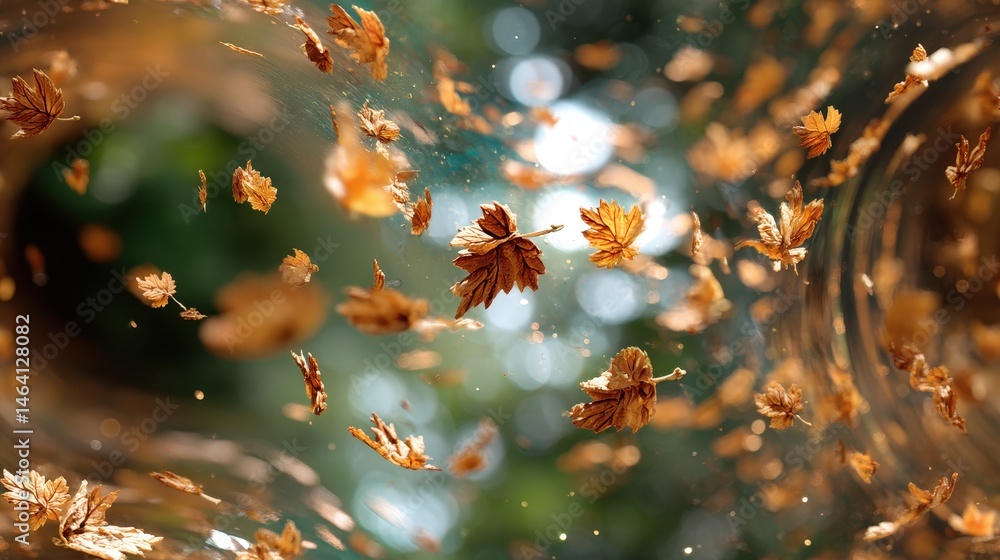 Aufkleber spiraling maple seeds in a seamless pattern with soft background