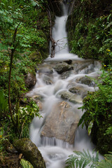 flowing water in a creek over the mountains in tuscany