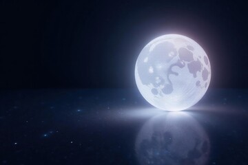 Obraz premium Soft, glowing orb of white light emanating from darkness, star, luminescence, mystical