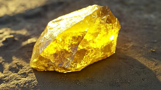 Golden gem on the ground