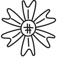 Fototapeta premium Flower Line Doodle