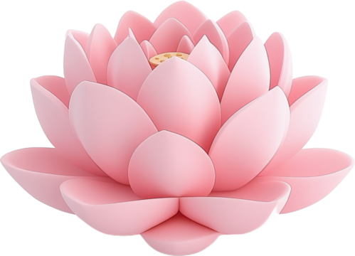 Beautiful Pink Lotus Flower Design - Powered by Adobe