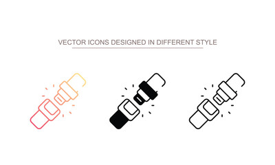 Safety Belt icon design with white background stock illustration