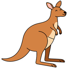 happy kangaroo wild animal fauna flat color vector illustration template design