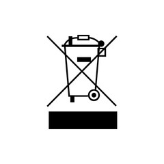 CROSS TRASH BIN WEEE LOGO VECVTOR
