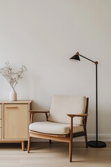 Simple, minimalist living room corner