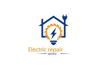 Electric logo. Electrical Power Sun Solar Energy Logo