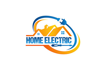 Electric logo. Electrical Power Sun Solar Energy Logo