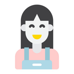 Smiling Girl with Pink Hair