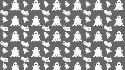 seamless pattern with cartoon ghosts
