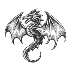 fierce dragon tattoo with detailed scales and wings