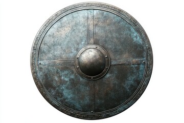 Greek Shield. Spartan Warrior Bronze Metal Shield for Ancient Roman Security