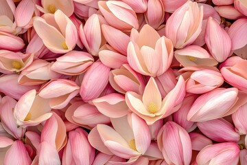 Fototapeta premium Delicate pink magnolia petals, close-up view.