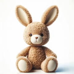 Fototapeta premium Delightful stuffed rabbit with long ears and a gentle appearance.