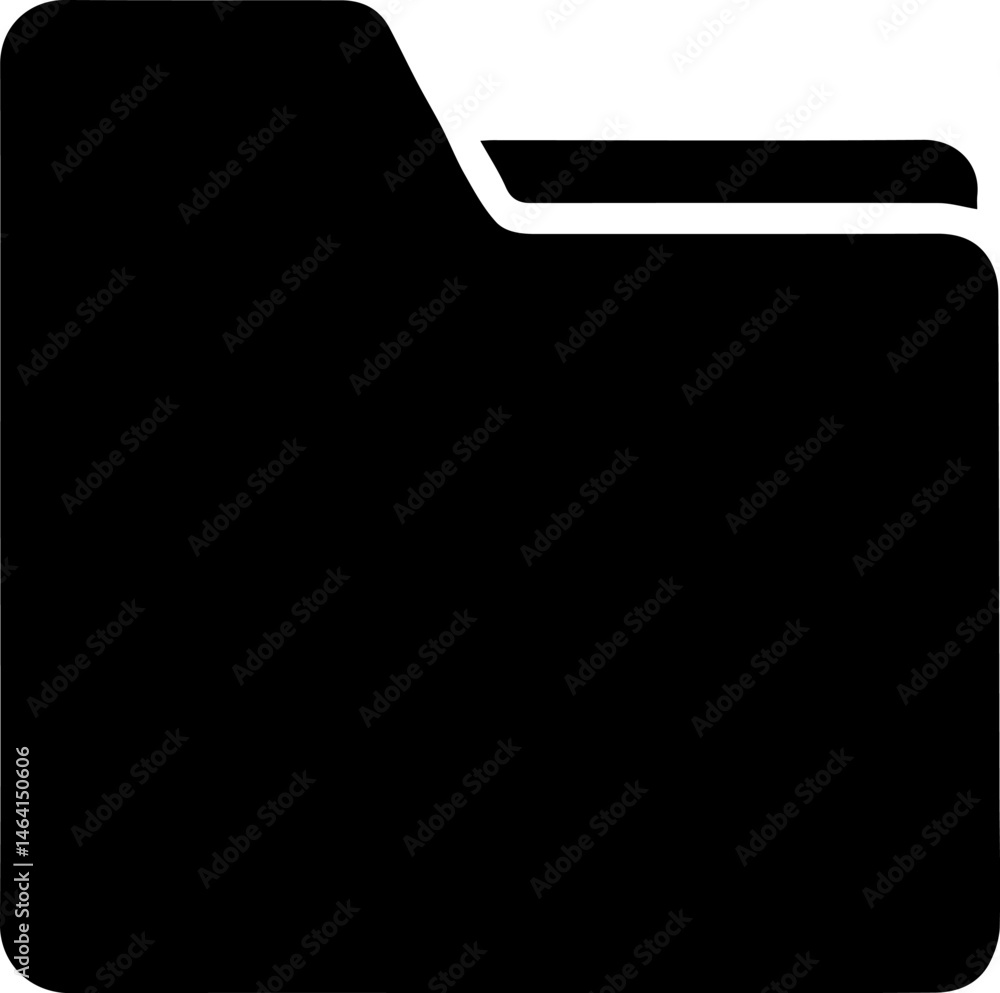 Poster flat vector folder icon isolated black folder on white background