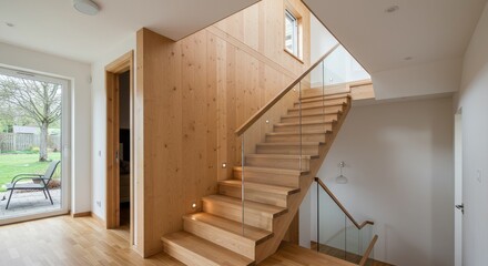 Wooden Stairs Photo Bright Interior Wood Stairs Modern Design