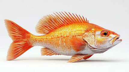 Fototapeta premium Captivating Goldfish Photo Isolated On White Background Displays Vibrant Color And Detail