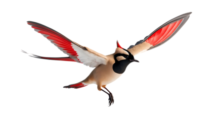 Red-winged Bird in Flight Stunning 3D Render of Avian Beauty