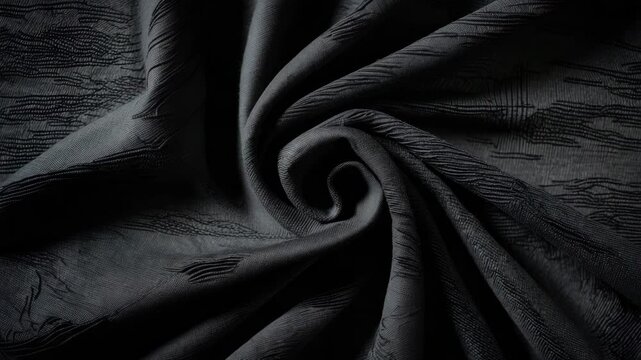 Black fabric texture background used in textile material, design furniture, and interior decor
