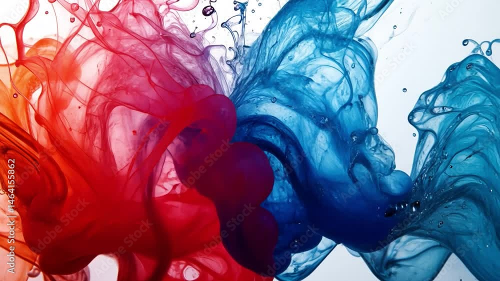 Poster abstract color swirl: vibrant red, blue, and purple inks create an mesmerizing abstract swirl, dynam