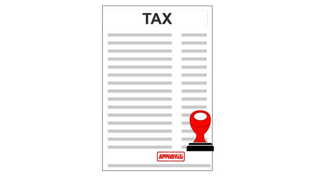Animated video footage Tax payment, approved stamp