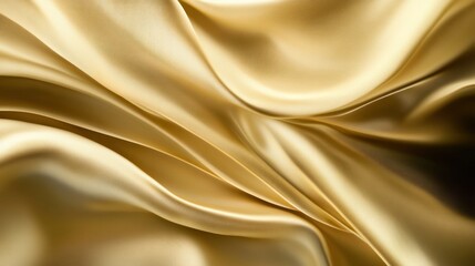 Fototapeta premium Golden Silk Drapery: Luxurious Fabric Texture