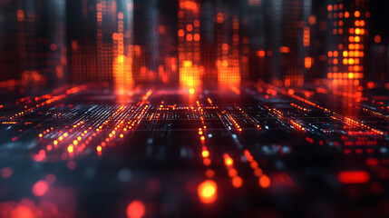 Obraz premium financial forecast layout in glowing 3D visuals, minimal background