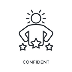 Confident Icon Outline Style. Vector Illustration For Graphic Design