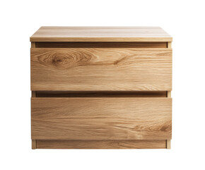Modern wooden nightstand for contemporary bedroom decor on a transparent background, cut out