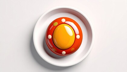 Orange Object Inside White Bowl