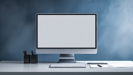 A blank, wide-screen LCD computer monitor, also known as a flat-panel display or TV, showcasing modern digital technology equipment