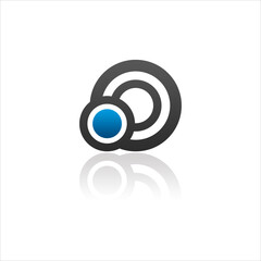 Abstract Overlapping Circles Blue Logo Design