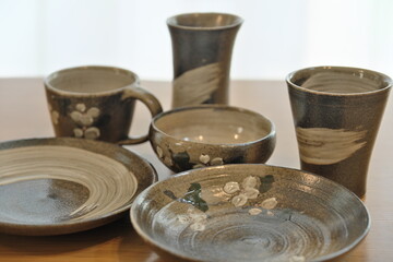 旅先で作った益子焼の器