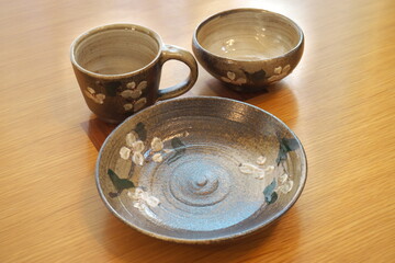旅先で作った益子焼の器