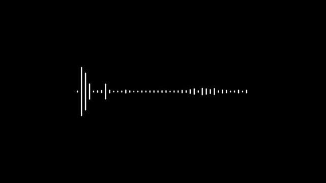 Audio sound waveform animation, Animated sound waveform spectrum with transparent background, equalizer on no background, Music Sound wave animation.