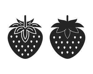 Strawberry icon silhouette vector illustration