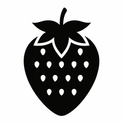 Strawberry icon silhouette vector illustration