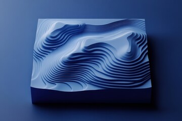Abstract layered topography design on white background