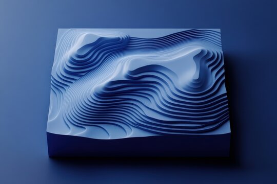 Abstract layered topography design on white background
