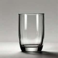Empty Glass Tumbler on a Gray Background