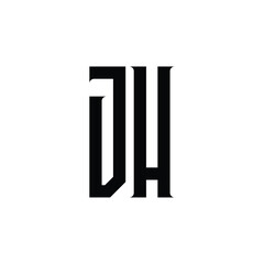JH monogram logo design letter text name symbol monochrome logotype alphabet character simple logo